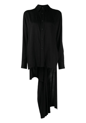 Yohji Yamamoto pleated high-low hem shirt - Black