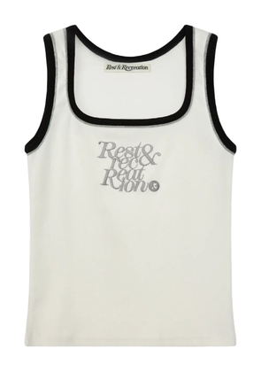 Rest&Recreation square-neck ribbed top - White