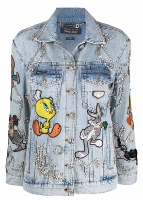 Philipp Plein Looney Tunes oversized denim jacket - Blue
