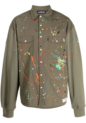 Mostly Heard Rarely Seen paint-embroidered long-sleeve shirt - Green