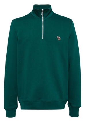 PS Paul Smith zebra logo zip-neck sweatshirt - Green