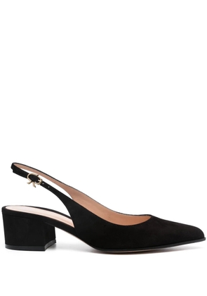 Gianvito Rossi Ribbon 50mm suede slingback pumps - Black
