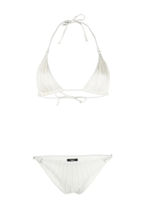Noire Swimwear gathered bikini set - White