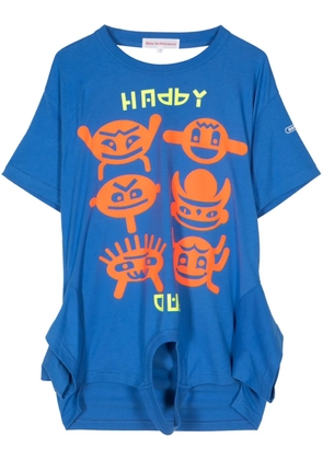 Walter Van Beirendonck Happy/Sad turntable T-shirt - Blue