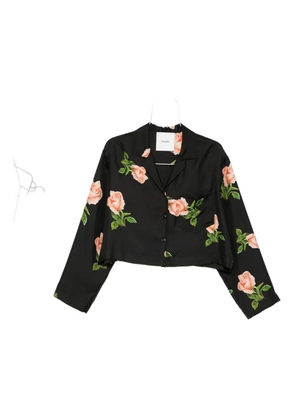 Nanushka Vally rose-print long-sleeve shirt - Black