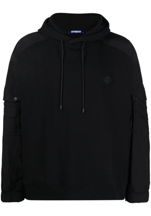 Spoonyard logo-patch panelled hoodie - Black