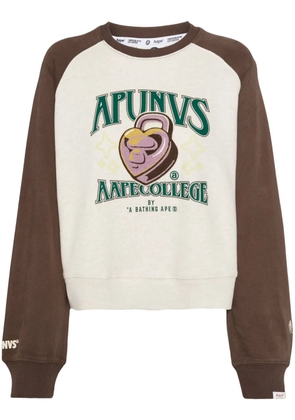 AAPE BY *A BATHING APE® graphic-print cotton sweatshirt - Brown