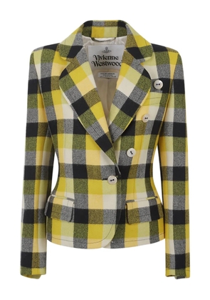 Vivienne Westwood Georgia check button blazer - Yellow