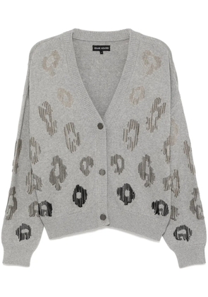 Izaak Azanei chain-link detailing cardigan - Grey