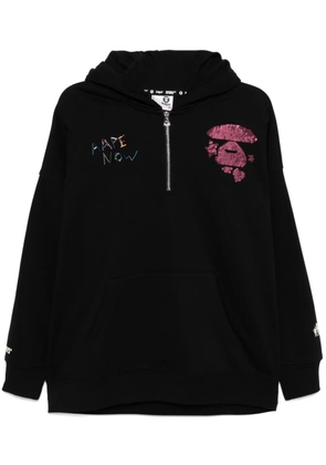 AAPE BY *A BATHING APE® sequin-embellishment hoodie - Black