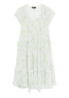 tout a coup floral-print ruffled mini dress - Green