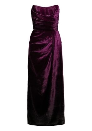 Elie Saab velvet midi dress - Purple