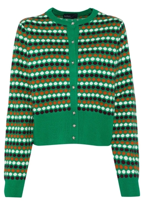 Kolor polka-dot cashmere cardigan - Green