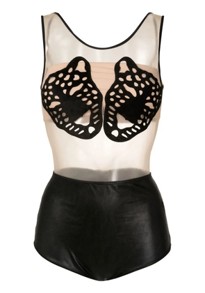 Brigitte Carnaval/Festival leopard-appliqué one-piece - Black