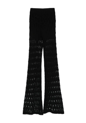 Roberto Collina lace-effect knitted trousers - Black