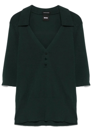 BOSS ribbed-knit polo top - Green