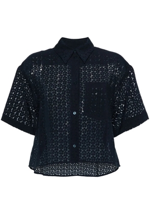 Kenzo Boke Devore cropped shirt - Blue