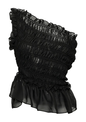Rokh smocked off-shoulder top - Black