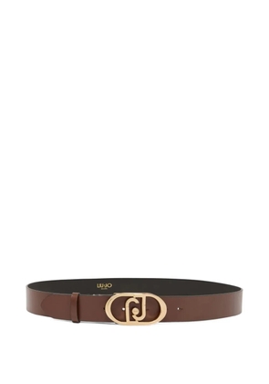 LIU JO LaPuffy logo-plaque leather belt - Brown