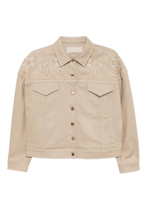 Elie Saab embroidered gabardine jacket - ELEPHANT GREY