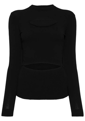 A.W.A.K.E. Mode lip-appliqué knitted top - Black