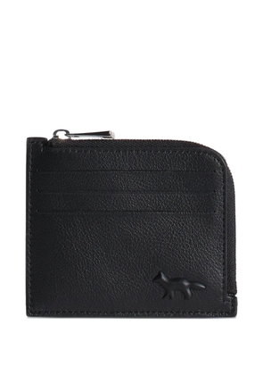 Maison Kitsuné zip-around leather cardholder - Black