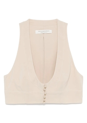 Philosophy Di Lorenzo Serafini cropped gilet - Neutrals