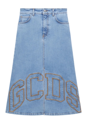 GCDS logo-embroidered skirt - Blue