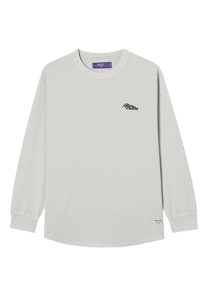 aftermaths logo-embroidered long-sleeve T-shirt - Grey