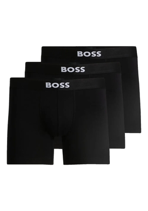 BOSS logo-waistband briefs (pack of three) - Black