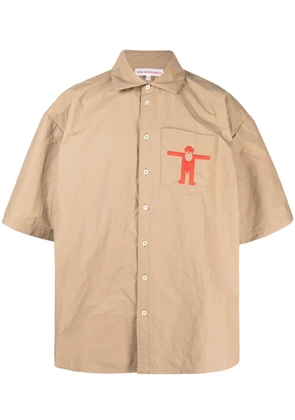 Walter Van Beirendonck Star logo-print oversize shirt - Brown