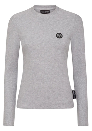 Plein Sport glitter-embellished logo-patch T-shirt - Grey