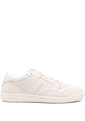 TOM FORD logo-debossed leather sneakers - White