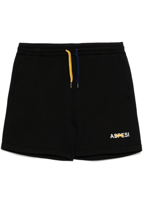 ASPESI Garment dyed gauzed shorts - Black