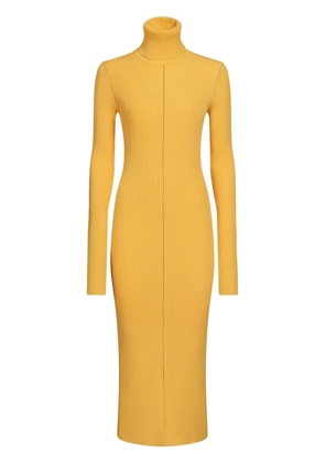 Marni roll-neck ribbed midi dress - Yellow