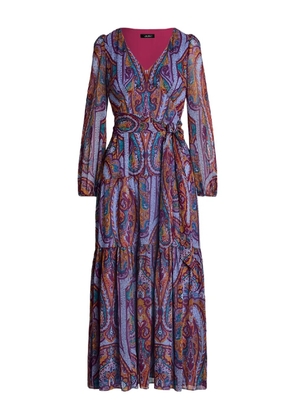 Lauren Ralph Lauren V-neck paisley-pattern midi dress - Purple