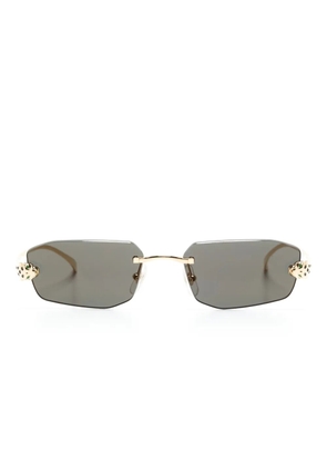 Cartier Eyewear geometric-frame sunglasses - Gold