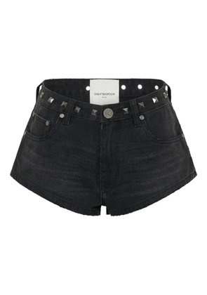 One Teaspoon studded five-pockets shorts - Black