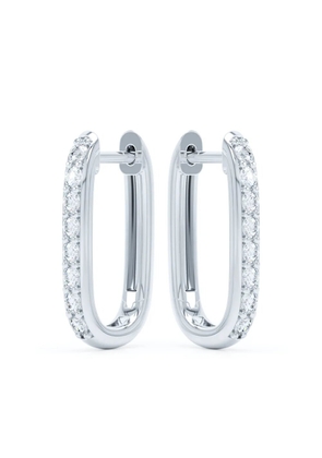 LOEV 14K recycled white gold Allday diamond hoop earrings - Silver