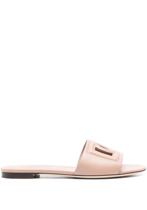 Dolce & Gabbana DG-logo leather slides - Pink