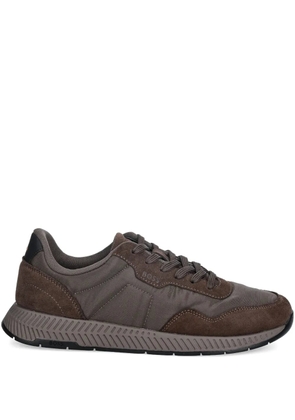 BOSS panelled lace-up sneakers - Brown
