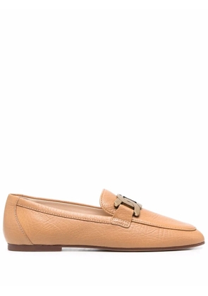 Tod's Kate gold-chain leather loafers - Neutrals