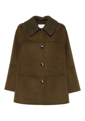 Proenza Schouler White Label Lisa knitted-collar buttoned coat - Green