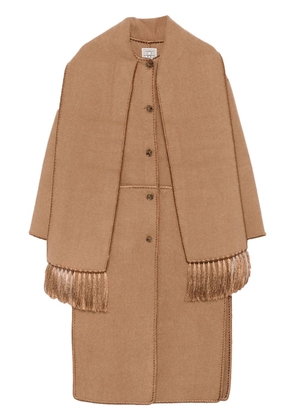 TOTEME embroidered scarf coat - Brown