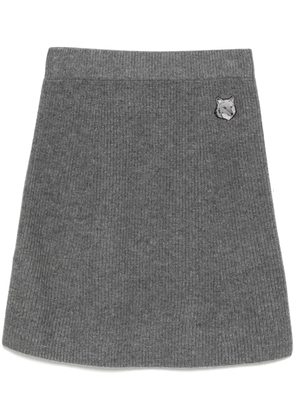 Maison Kitsuné bold fox head patch short ribbed skirt - Grey