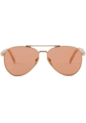 Prada Eyewear engraved logo pilot-frame sunglasses - Gold