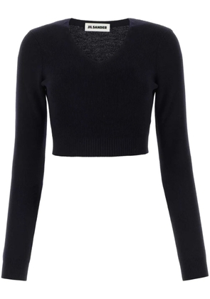 Jil Sander cropped wool sweater - Blue