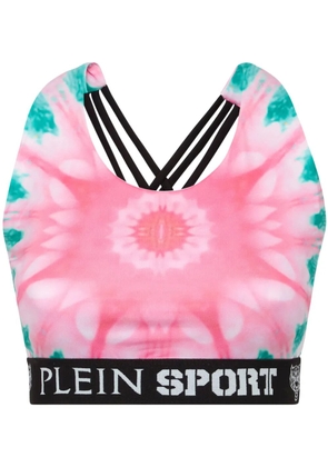 Plein Sport logo-underband tie-dye bra - Pink