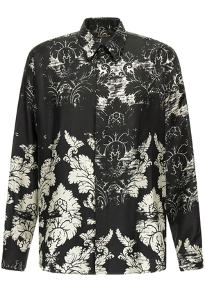 Roberto Cavalli broccato-print shirt - Black