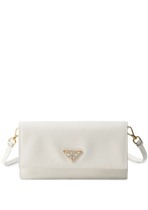 Prada triangle-logo leather mini bag - White